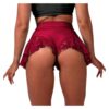 burgundy lace shorts