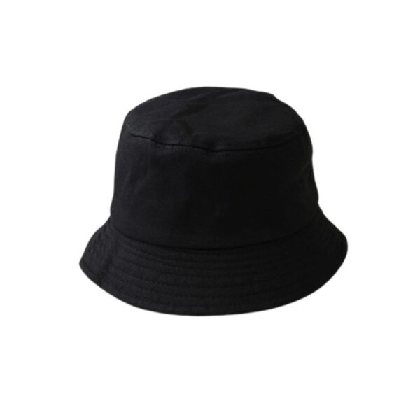 black cotton bucket hat