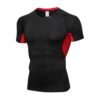 black red compression fitness shirt