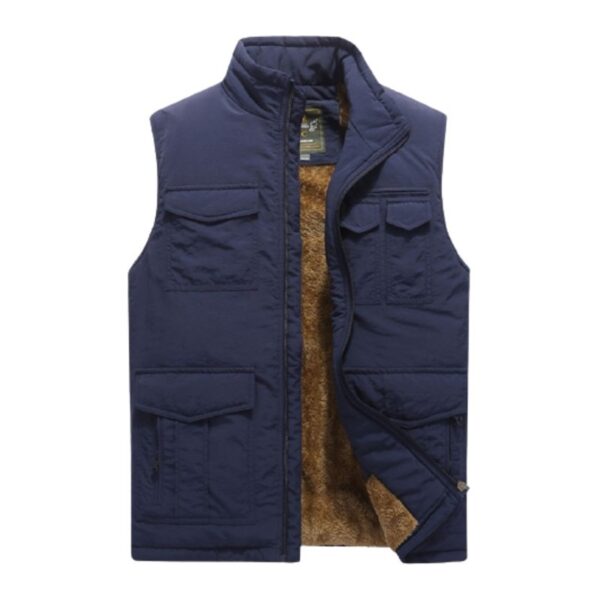 dark blue fleece vest