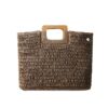 brown knitted handbag