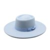 light blue wool bowler hat