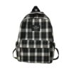 blacl plaid backpack