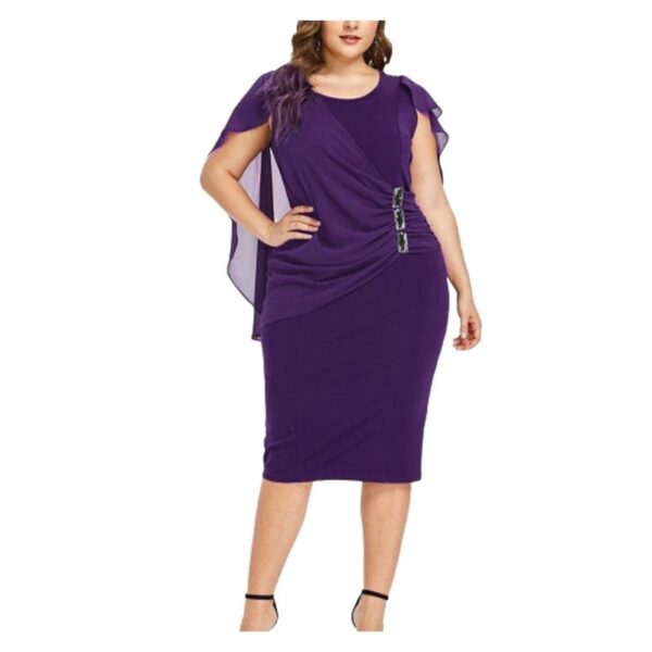purple cape dress
