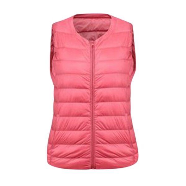 pink down vest for women