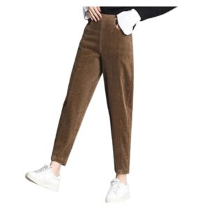 Women Corduroy Pants with Thick Plush
