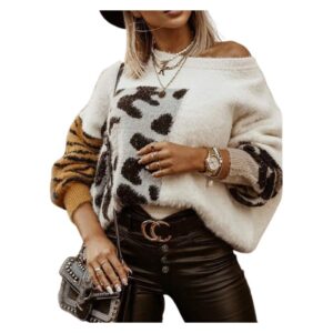 Women’s Soft Knitted Patchwork Fur Sweater