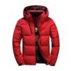 thick down jacket red