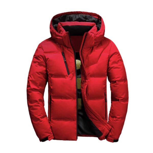 Men's Waterproof Hooded Thick Down Jacket - Visible Variety