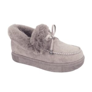 Suede Winter Shoes for Women with Natural Fur