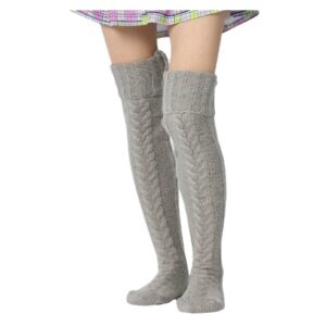 Knitted Cotton Winter Over Knee High Socks