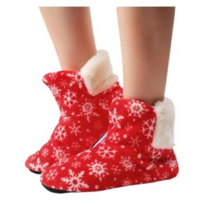Women’s Plush Slippers Socks with Snowflakes