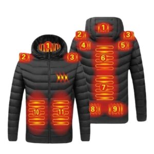 Waterproof Unisex Thermal Heating Jacket with 11 Heated Areas
