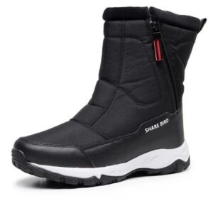 Waterproof Snow Boots for Men with Short Plush Velvet Lining