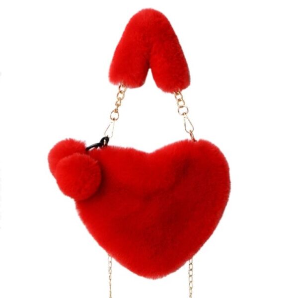 heart shaped shoulder bag red