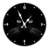 cat face wall clock black