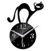 wall clock with cat black