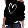 sweatshirt with heart black