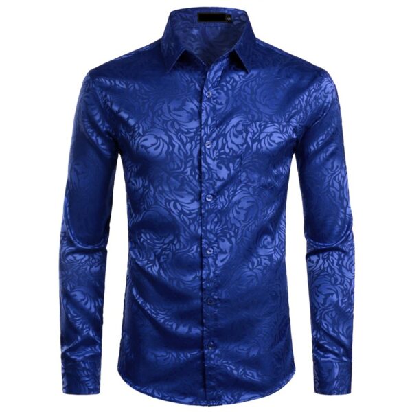 floral dress shirt blue
