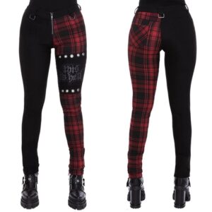Women’s High Waist Gothic Punk Plaid Pants