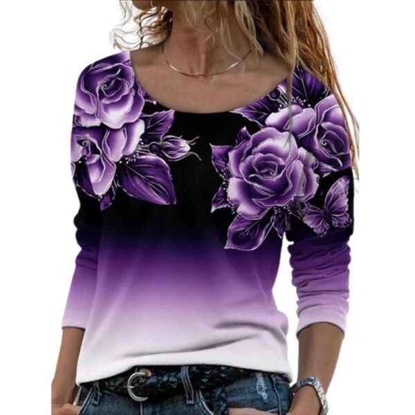 floral blouse purple