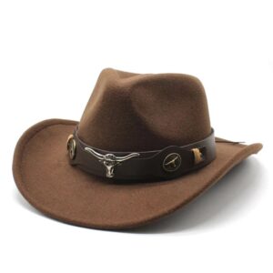 Unisex Felt Cowboy Hat with Big Brim