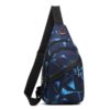 double layer sling backpack blue