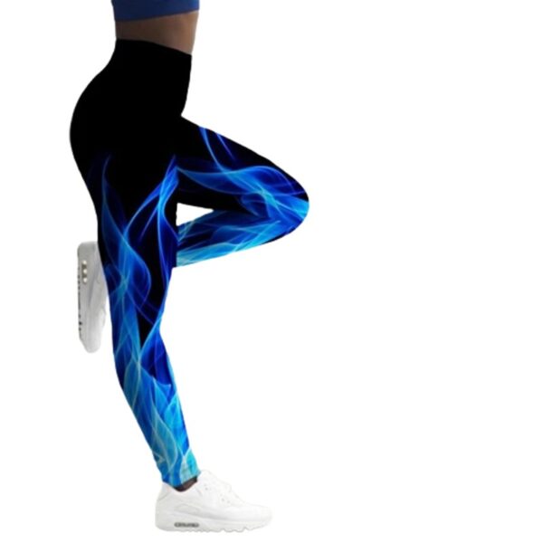 flame leggings blue