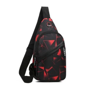 Mini Sling Backpack with Geometrical Print