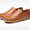 leather loafers brown