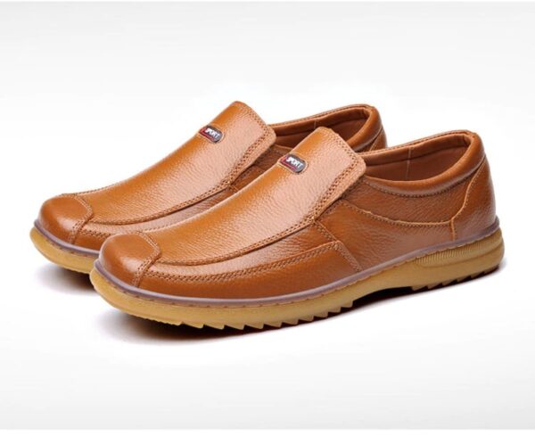 leather loafers brown