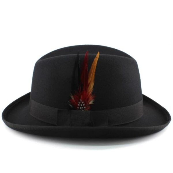 wool homburg hat black