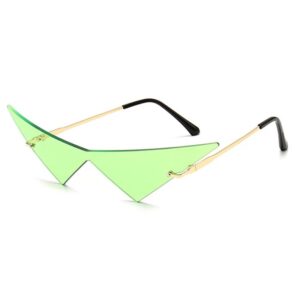 Women’s UV400 Polarized Rimless Oversize Triangle Sunglasses