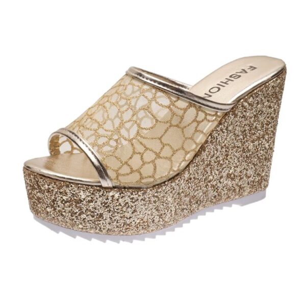 mesh wedge gold