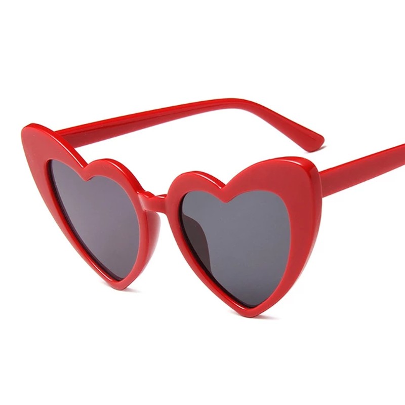 retro heart sunglasses red