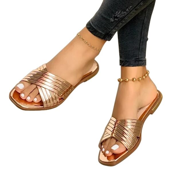 luxury slippers rose gold
