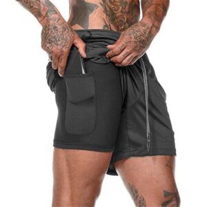 2 in 1 Fitness Men Workout Shorts