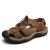 leather sandals brown