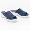wedge slippers blue