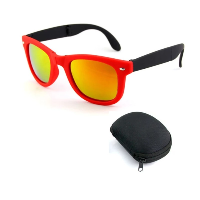 foldable sunglasses red