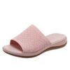 wedge mesh sandals light pink