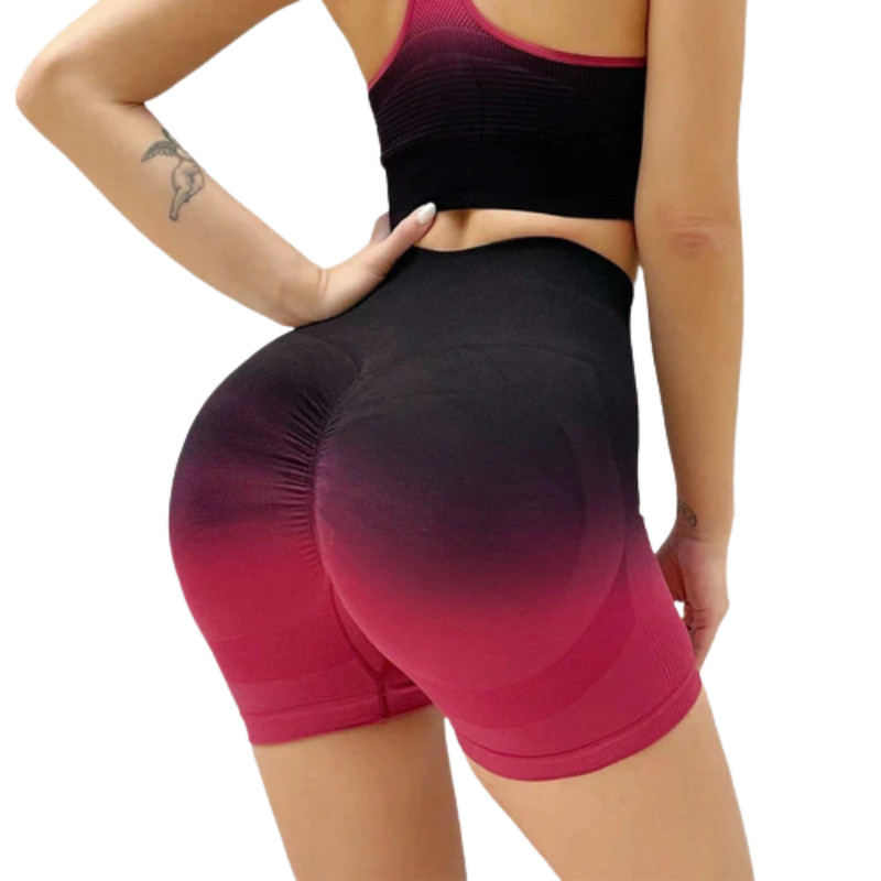 Women Gradient Hip Lifting Seamless Shorts