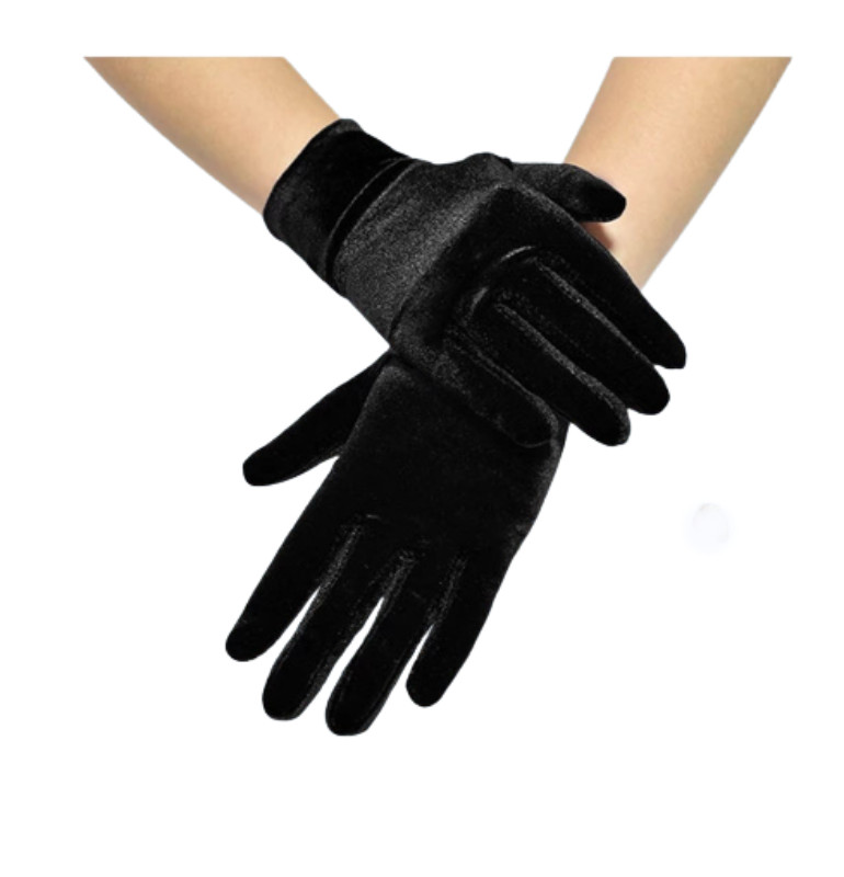velvet gloves black