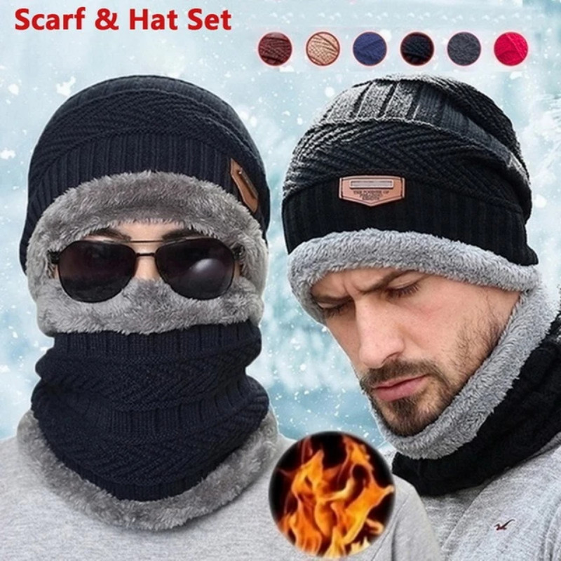 Hat and Scarf Set with Plush Lining