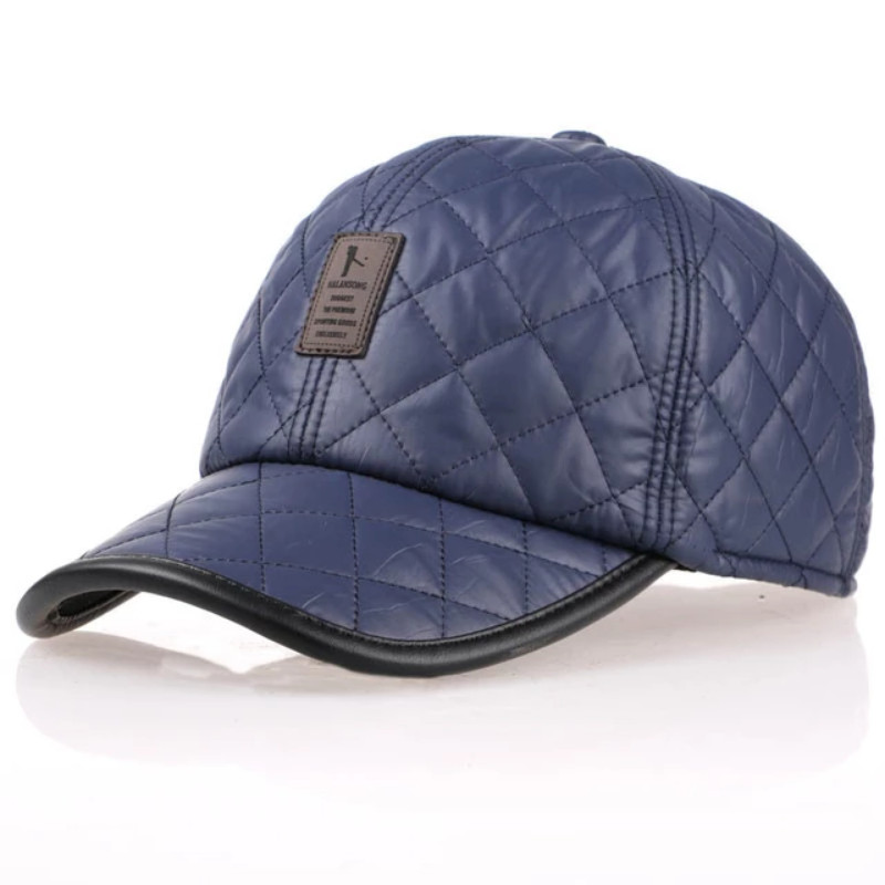 baseball cap with earflaps blue