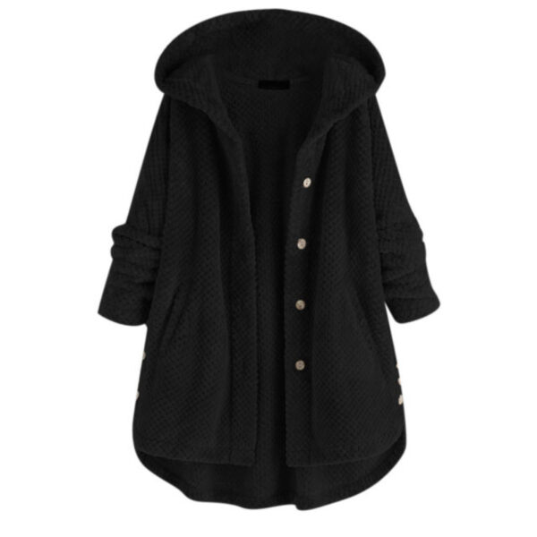 winter fleece overcoat black