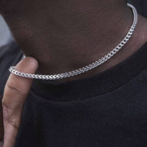 Stainless Steel Twisted Link Chain Necklace for Men
