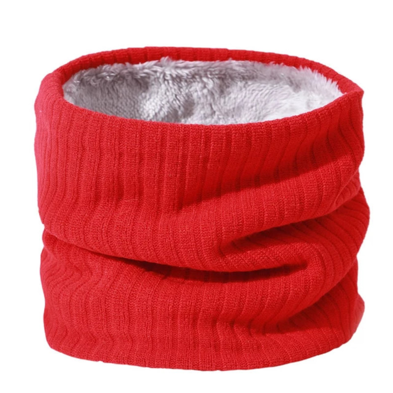 scarf with plush lining red