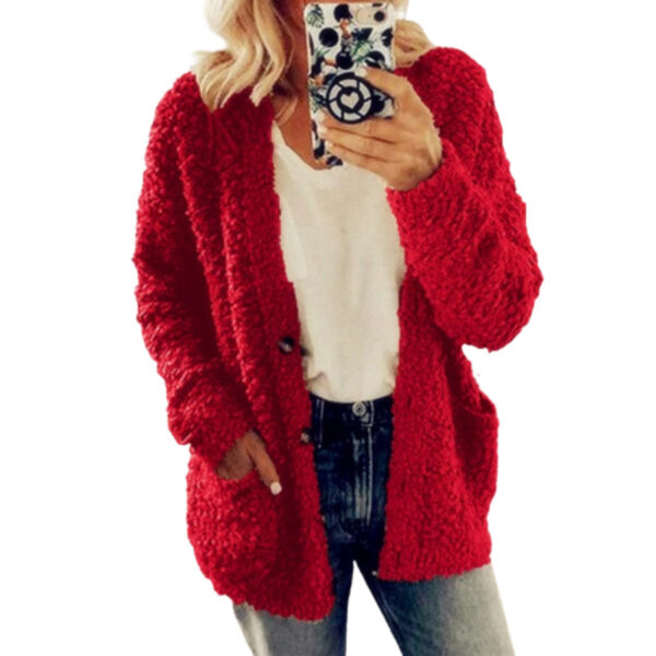 fluffy plush jacket red