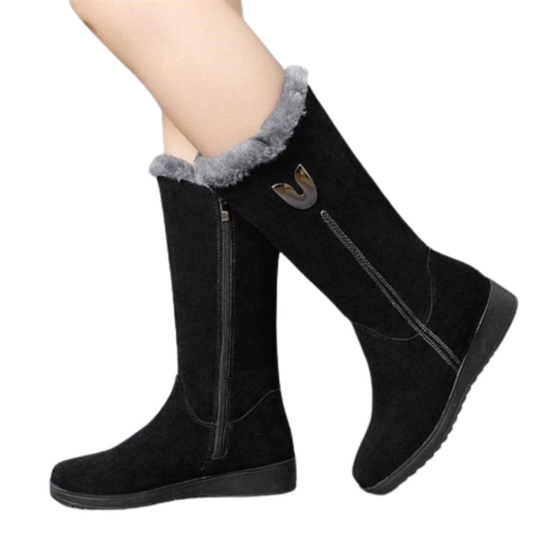 mid calf winter boots black